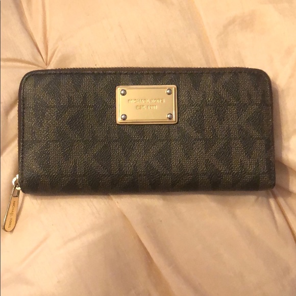 MK wallet brown